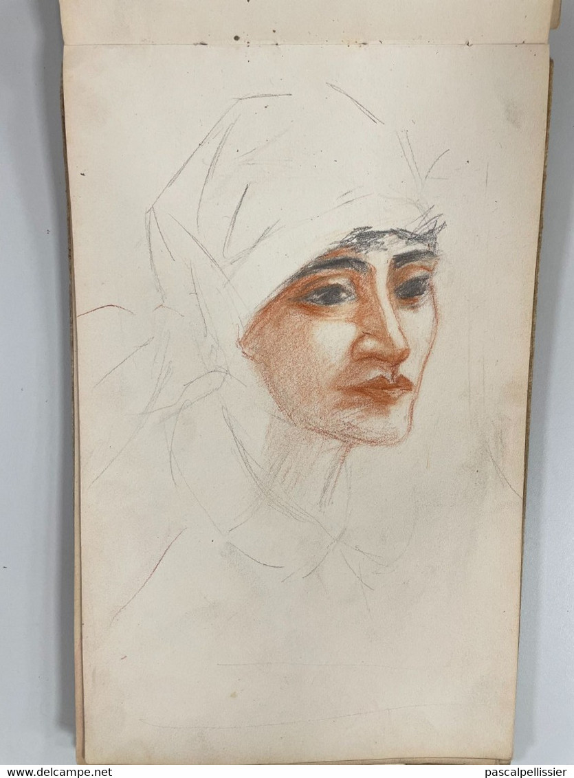 GillesA - Carnet De Dessins - Renée P. - DE 1904 à 1912 - Esquisses - Dessins - Aquarelles ( Environ 30 Dessins - Dessins