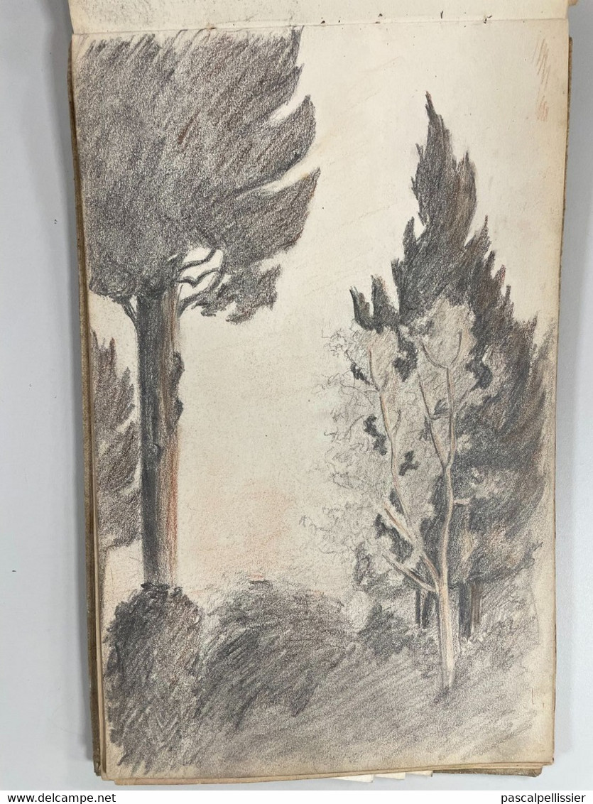 GillesA - Carnet de Dessins - Renée P. - DE 1904 à 1912 - Esquisses - Dessins - Aquarelles ( Environ 30 Dessins