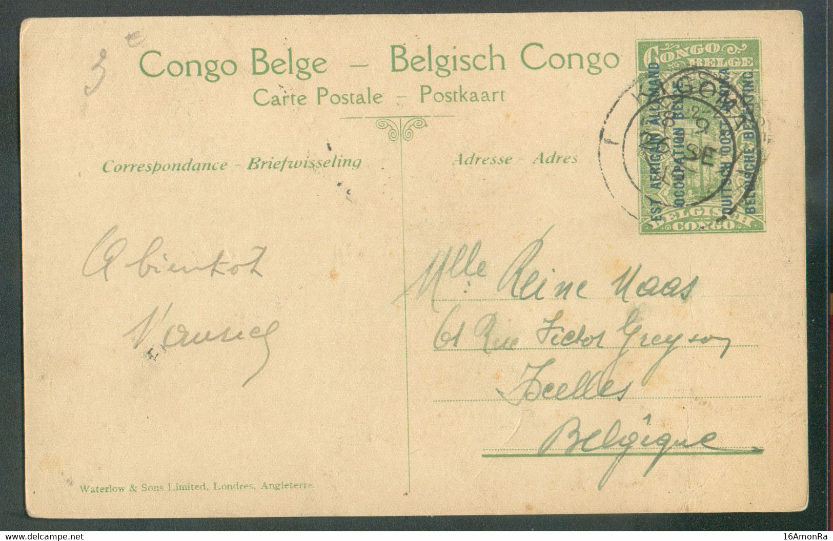 E.P. Carte (2 Ill. Vue D'UDJIDJI) 5c. Obl. Dc KIGOMA 1 Du 26 Septembre 1918 Vers Ixelles - 20033 - Storia Postale