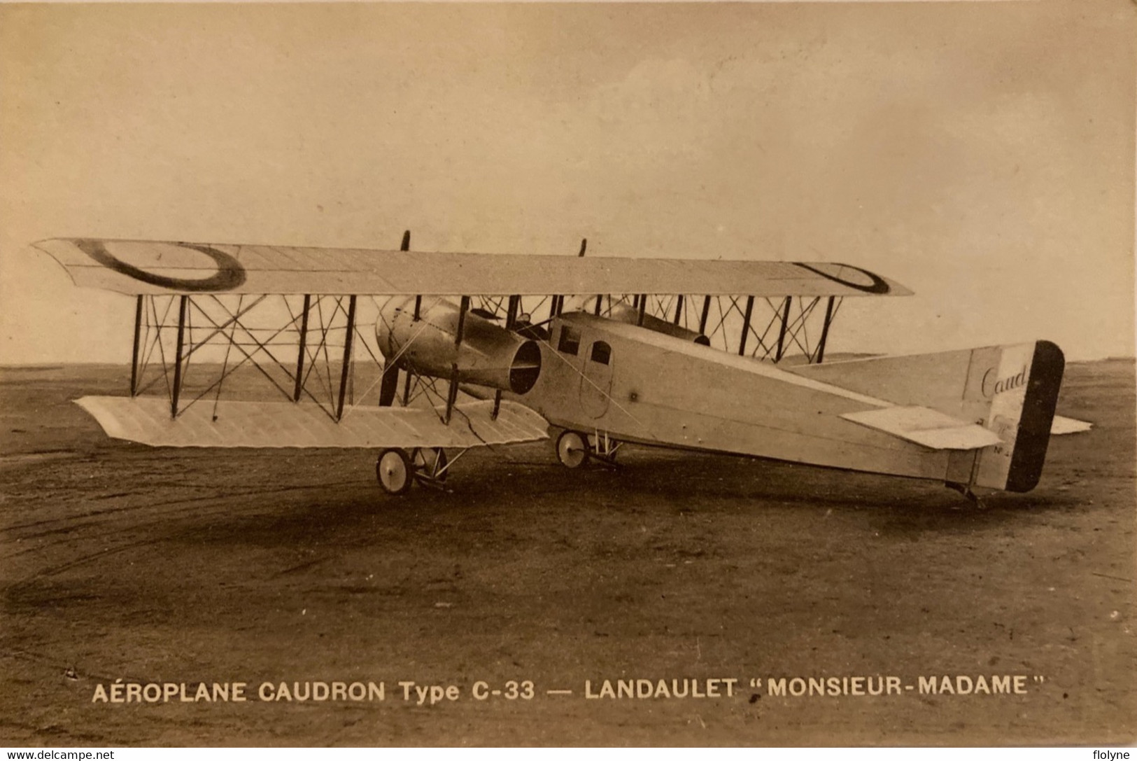 Aviation - Avion Aéroplane CAUDRON Type C-33 , LANDAULET MONSIEUR MADAME - Militaria - Plane - 1914-1918: 1ère Guerre