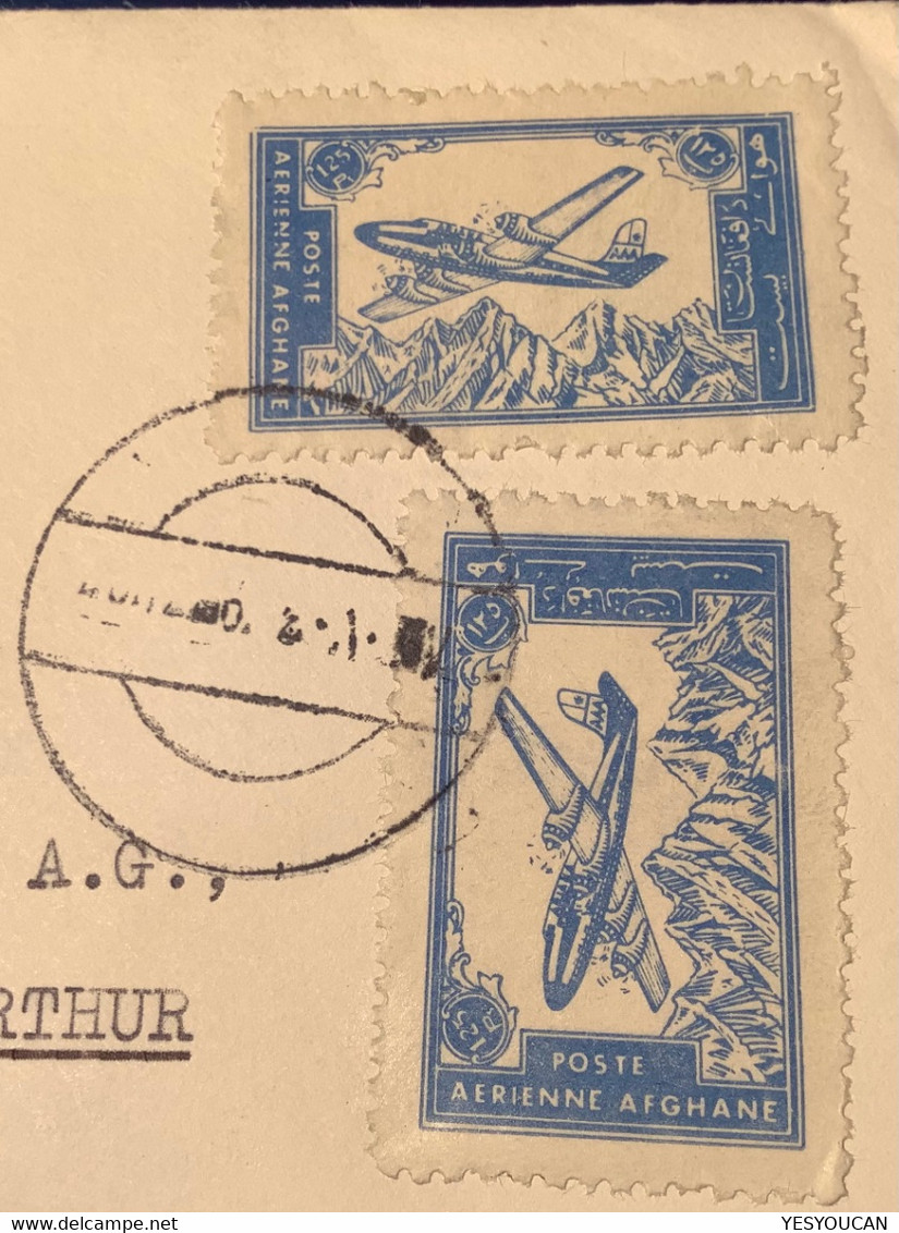 MUTE ! Cds  On Air Mail Cover>Winterthur, Schweiz Franked 1960 Air Post Douglas DC 6 Aeroplane  (Brief Afghanistan - Afganistán