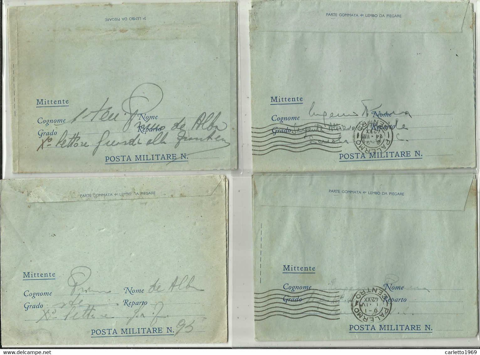 4 BIGLIETTI POSTALI PER LE FORZE ARMATE 1942/43 - Stamped Stationery