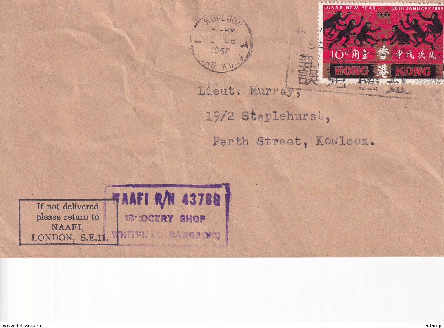 HONG KONG 1968 QE II COVER TO ENGLAND. - Briefe U. Dokumente