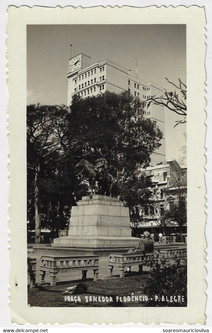 Brazil Rio Grande Do Sul 1940s Postcard Photo Senator Florêncio Square In Porto Alegre - Porto Alegre