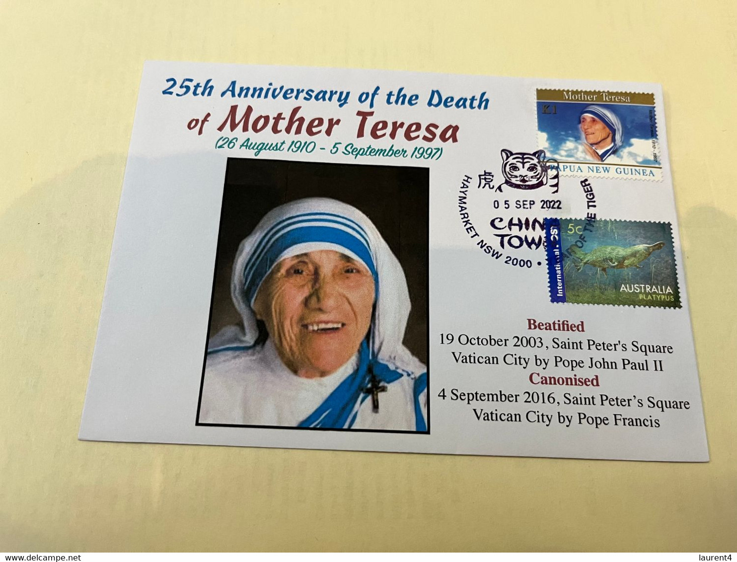 (2 J 44) 25th Anniversary Of The Death Of Mother Teresa In India On 5 Sep. 1997 - Papua New Guinea M. Teresa Stamp - Madre Teresa