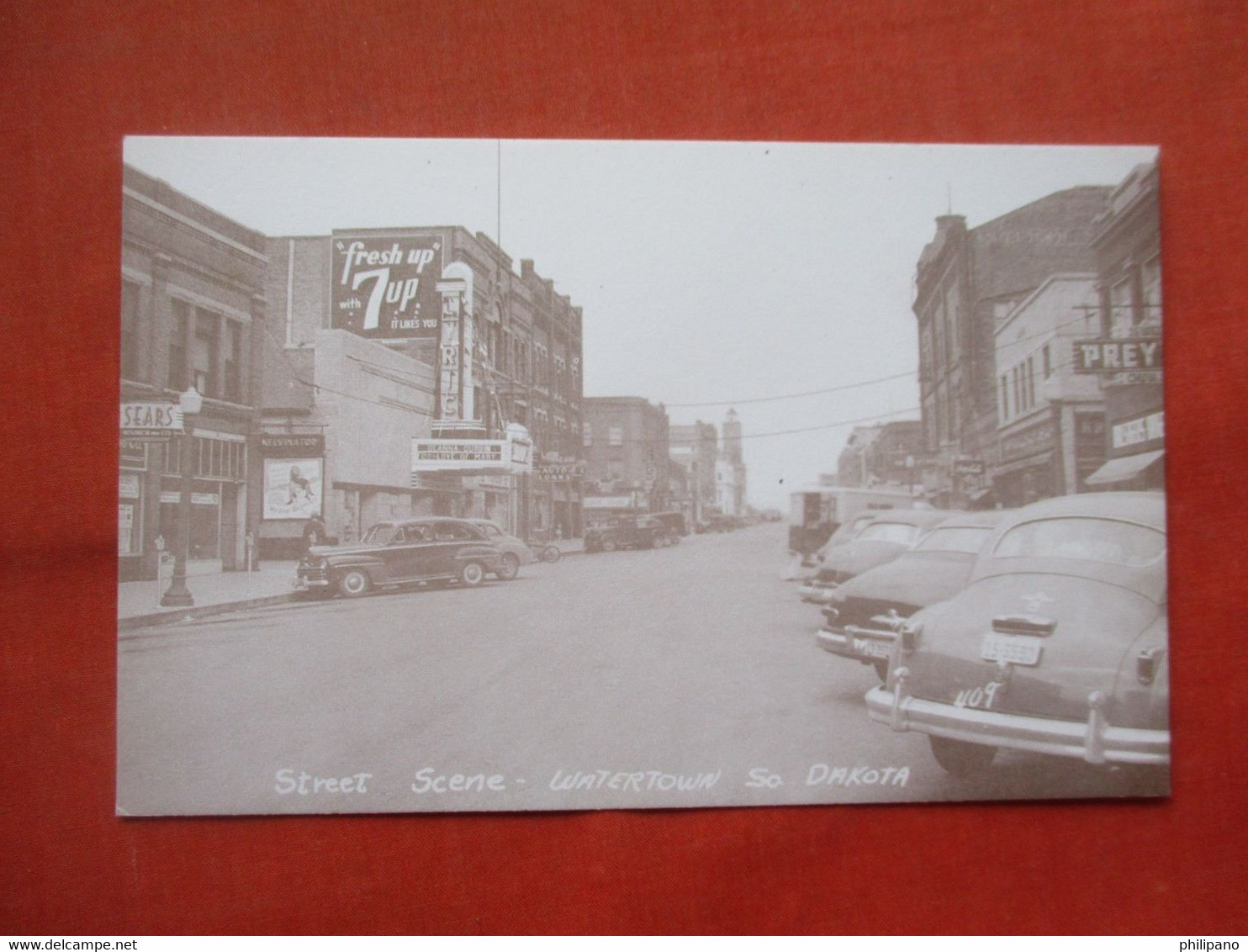 ==Reprint Card===.    Street Scene.  7 Up Lyric Theatre.  Watertown South Dakota > Watertown  Ref 5750 - Watertown