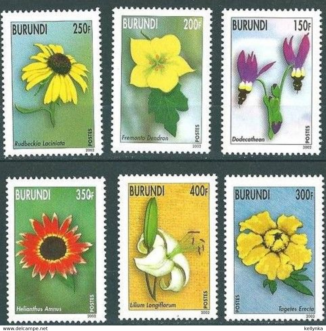Burundi - 1109/1114 - Fleurs - Flowers - 2002 - MNH - Ongebruikt