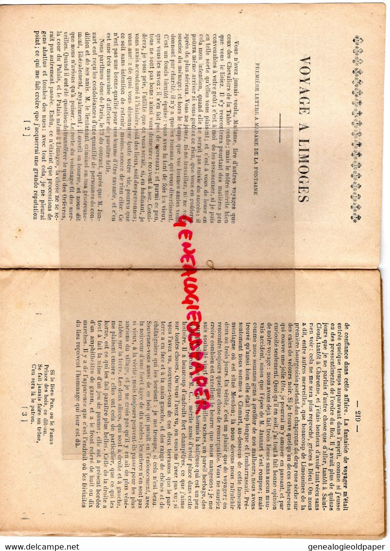 87- LIMOGES- VOYAGE A LIMOGES LA FONTAINE- LA CAPTIVITE DE ST SAINT MALC-BLOIS-AMBOISE-CLAMART-ETAMPES-POITIERS-ORLEANS- - Limousin