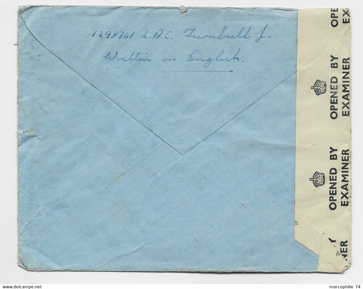 INDIA 4AS PAIRE LETTRE COVER ASIA 194? TO FRANCE CENSOR + RAF CENSOR - 1936-47 Roi Georges VI