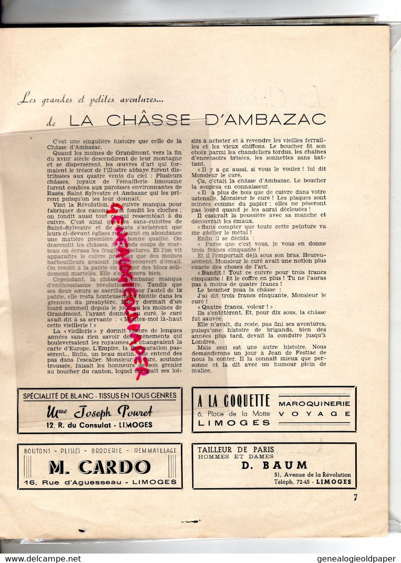 19- TULLE- RARE REVUE HORIZONS DU LIMOUSIN ET DE LA MARCHE-N° 5-1950-GEORGES GAUDY ST SAINT JUNIEN-AMBAZAC-COMPREIGNAC - Limousin