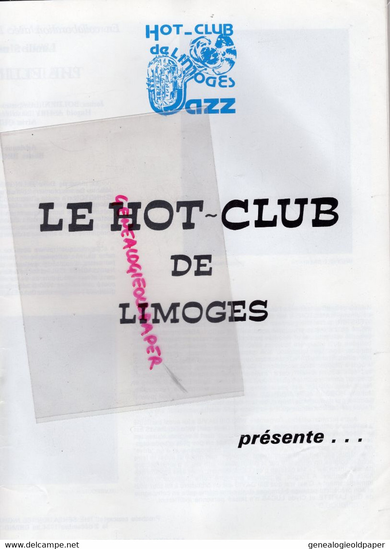 87- LIMOGES- HOT CLUB JAZZ-RARE PROGRAMME 1984-1985-OLIVER JACKSON-BARRETT SISTERS-HOMMAGE SYDNEY BECHET-JAMES BOLDEN-