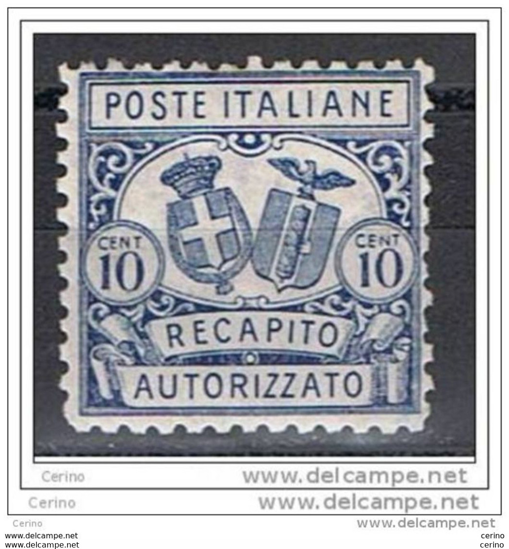 REGNO:  1928  RECAPITO  AUTORIZZATO  STEMMI  -  10 C. AZZURRO  T. L. -  D. 11  -  SASS. 1 - Pneumatische Post