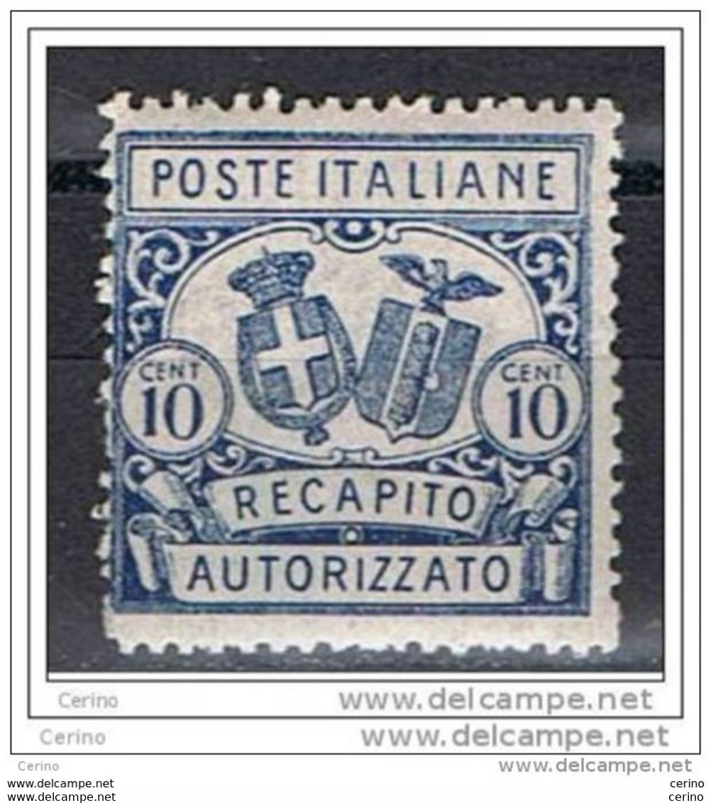 REGNO:  1928  RECAPITO  AUTORIZZATO  STEMMI  -  10 C. AZZURRO  N. -  D. 14  -  SASS. 2 - Pneumatic Mail