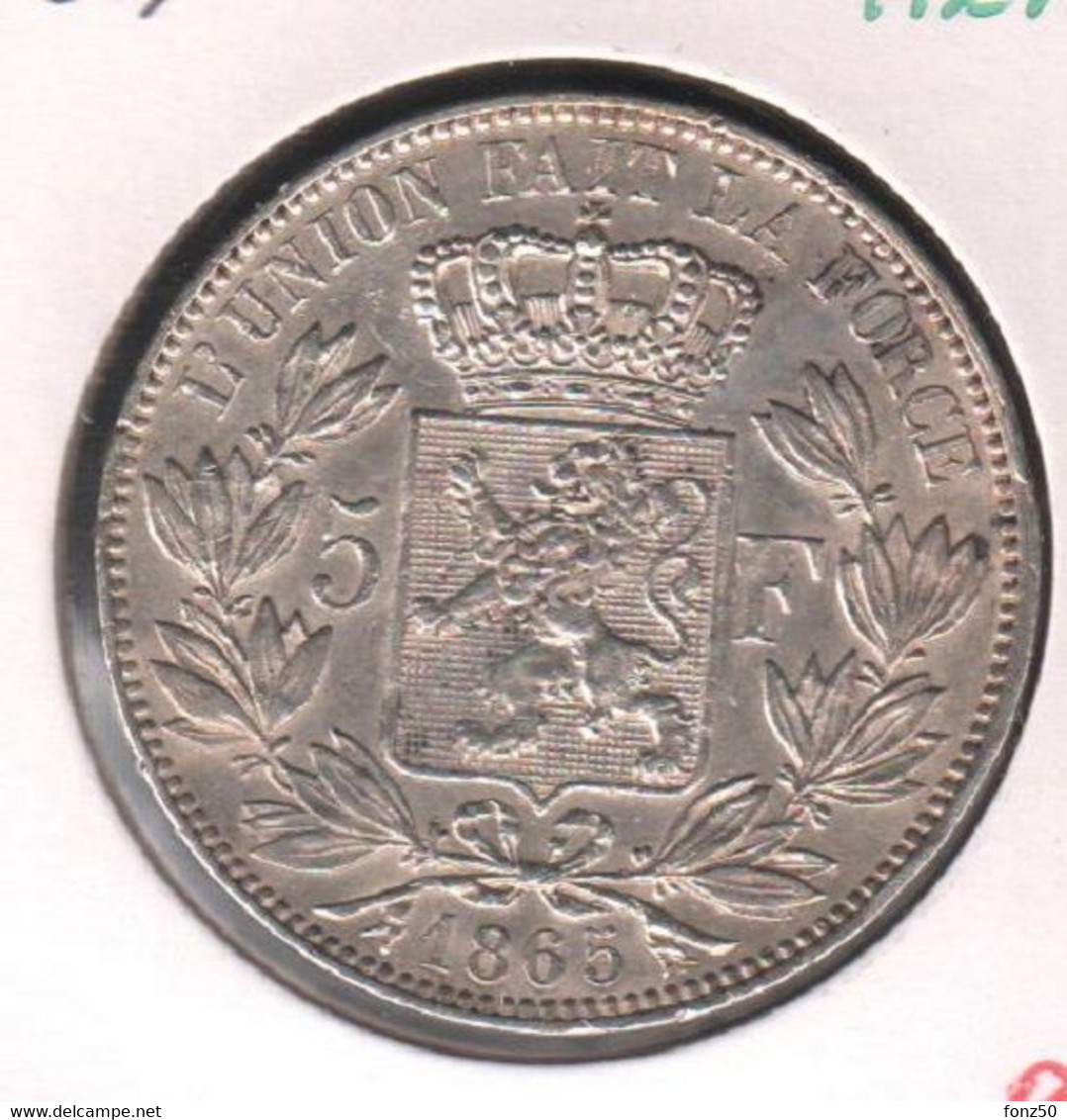 LEOPOLD I * 5 Frank 1865 * Prachtig * Nr 11215 - 5 Francs