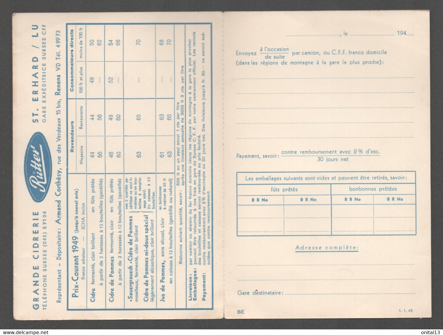 CIDRERIE RUTTER RENENS VD   D862 - Suisse