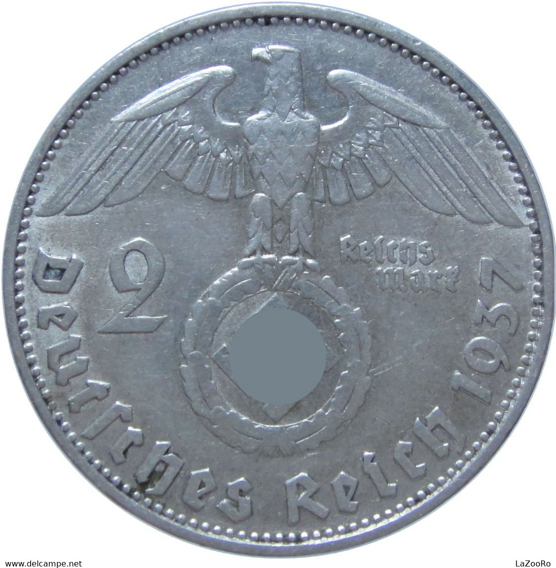 LaZooRo: Germany 2 Mark 1937 D XF - Silver - 2 Reichsmark