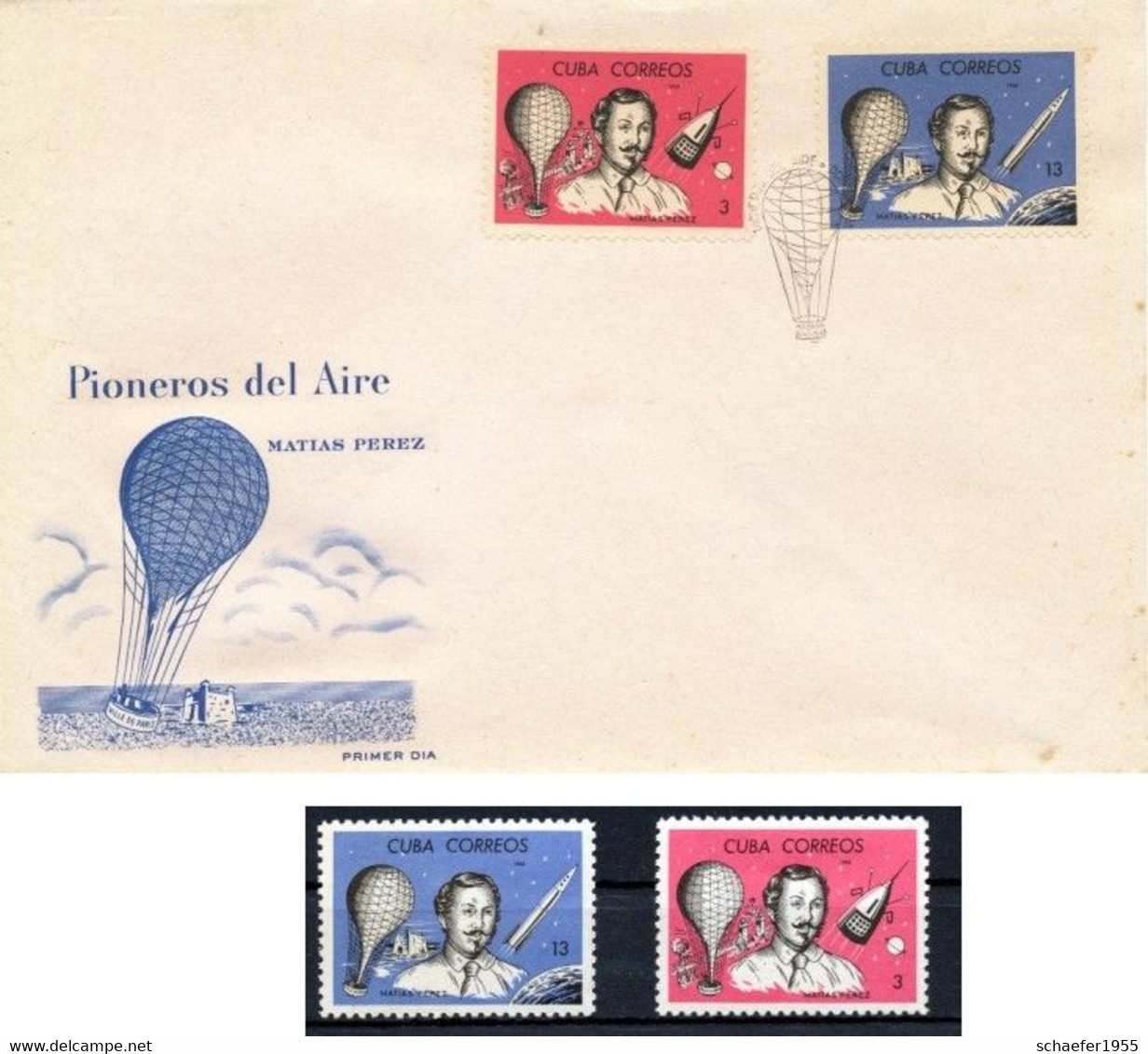 Cuba, Kuba 1965 FDC + Stamps Pioneros Del Aire - Amérique Du Nord