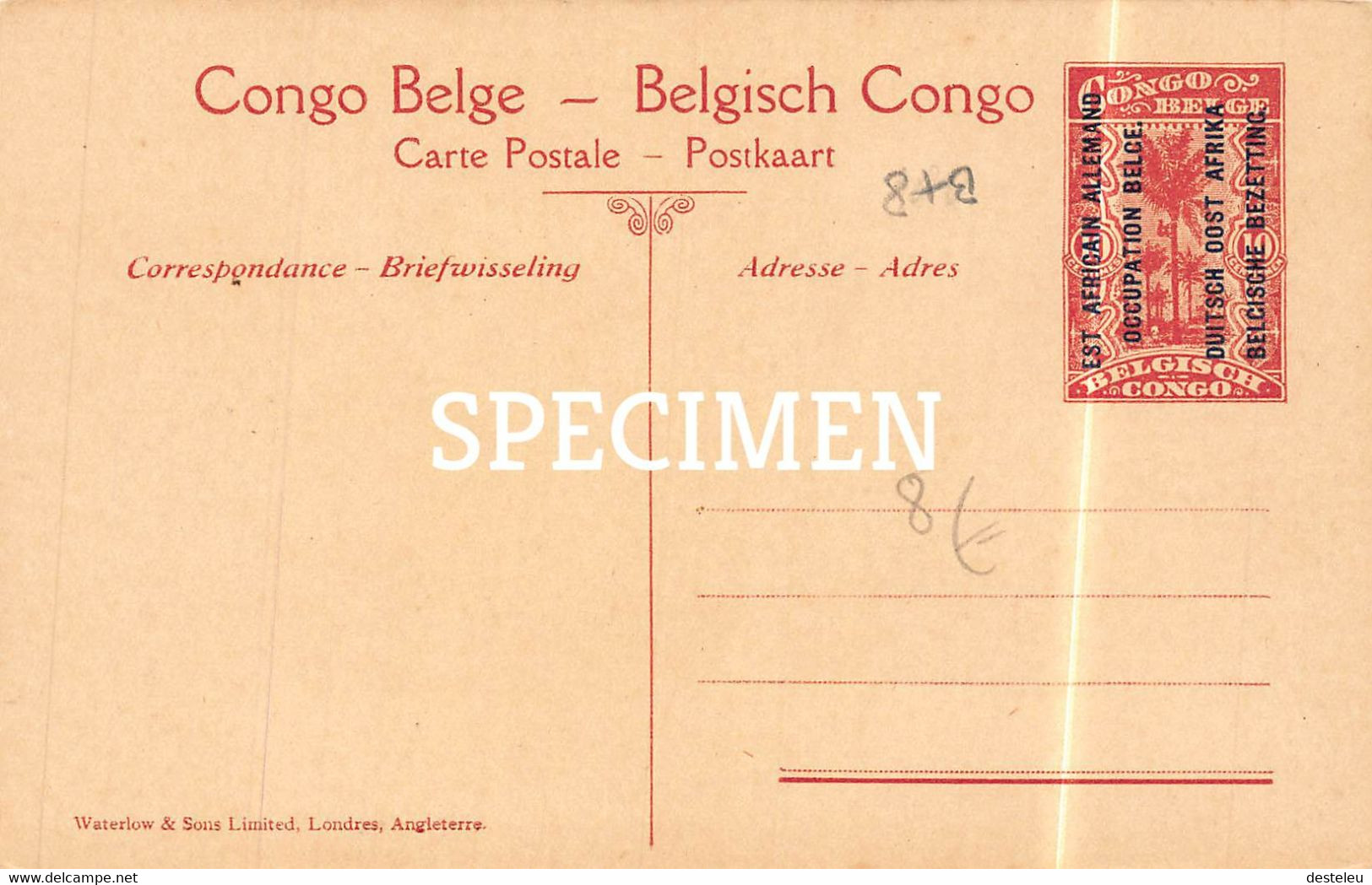 Est Africain Allemand - Un Camp Dans Le Ruanda - Congo Belge -  10 Centimes Stamp - Ruanda- Urundi