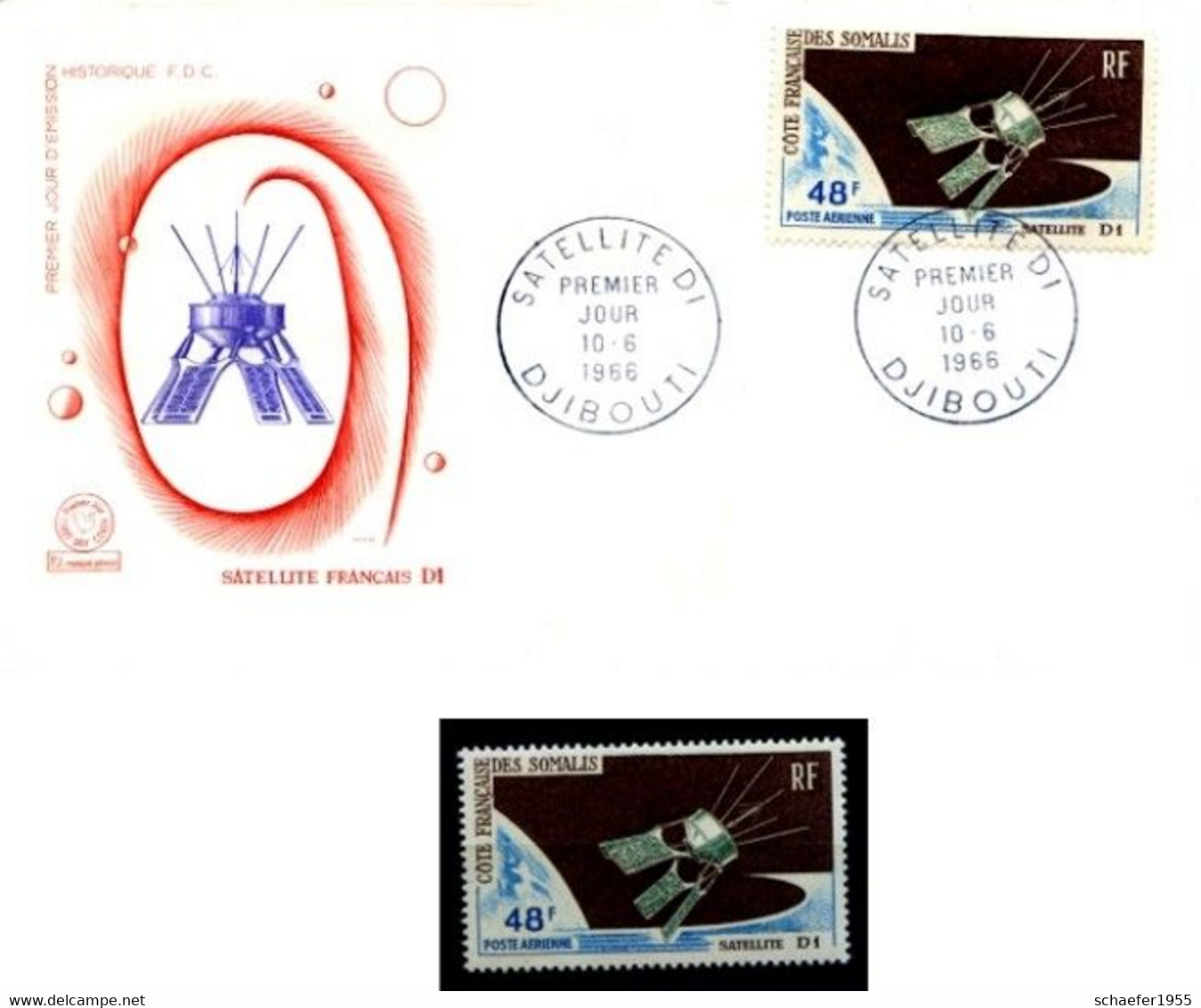 Somalia, Somalis 1966 FDC + Stamp Satelite D1 - Afrique