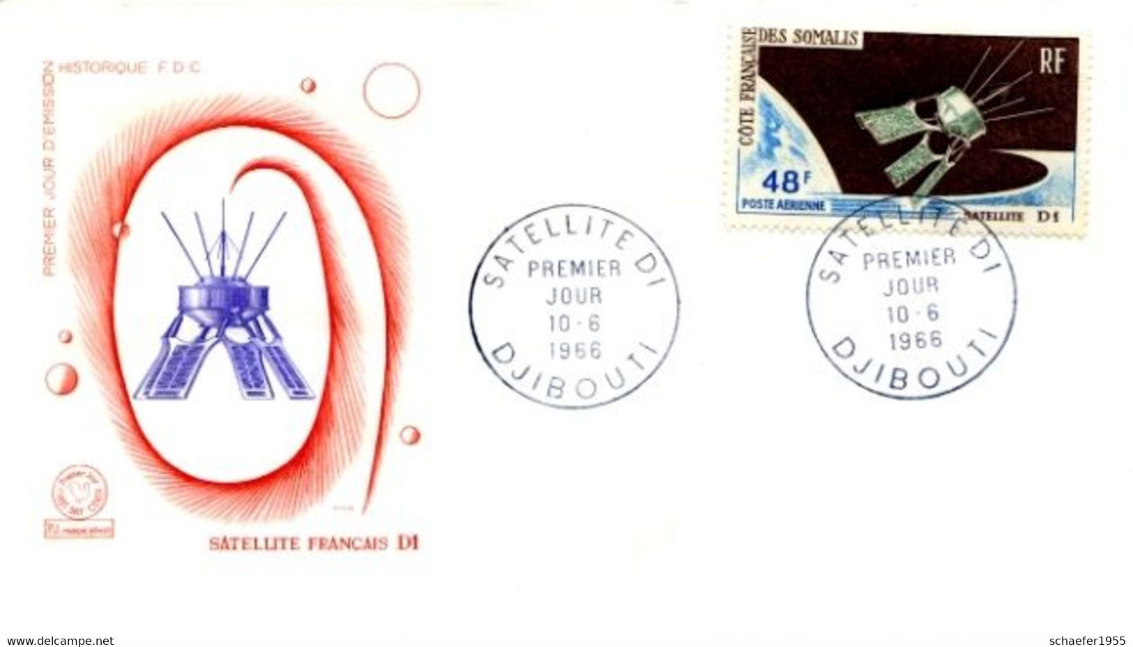 Somalia, Somalis 1966 FDC + Stamp Satelite D1 - Africa