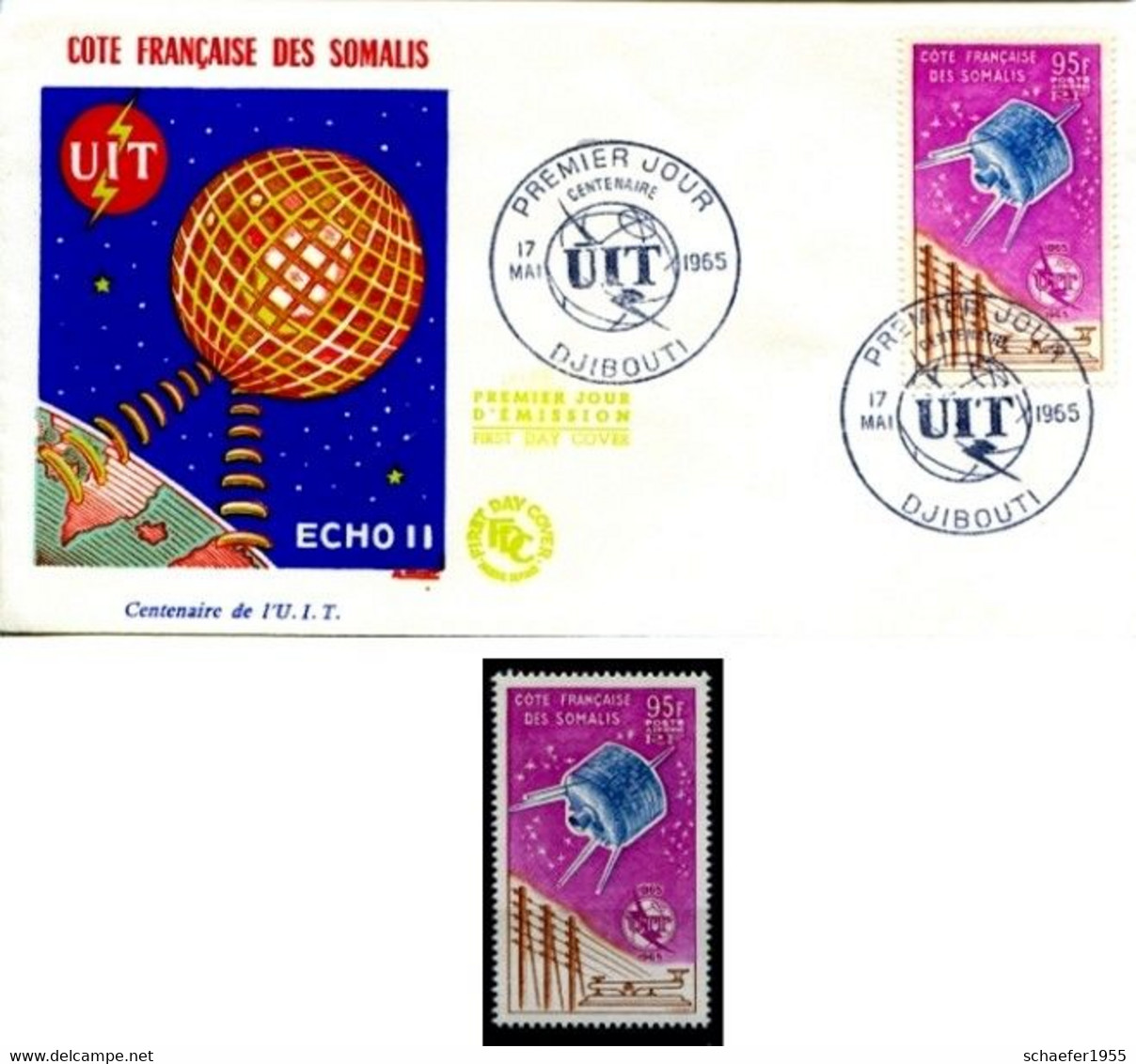 Somalia, Somalis 1965 FDC + Stamp Echo II - Africa