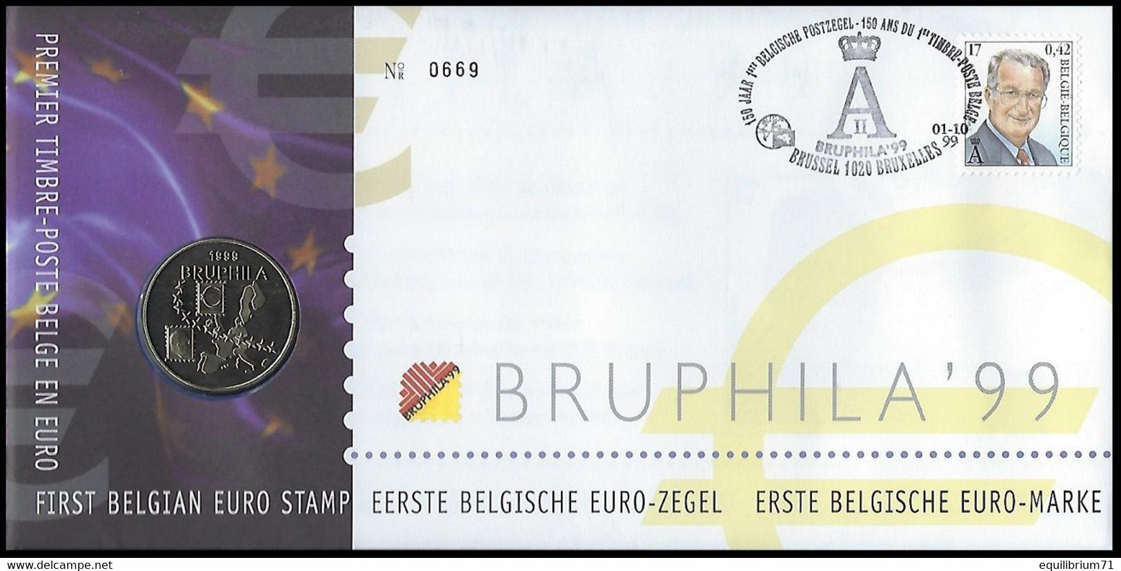 NUMISLETTER 2840° - Bruphila'99 -  SM Roi Albert II / ZM Koning Albert II / HM König Albert II - BELGIQUE / BELGIË - Numisletters