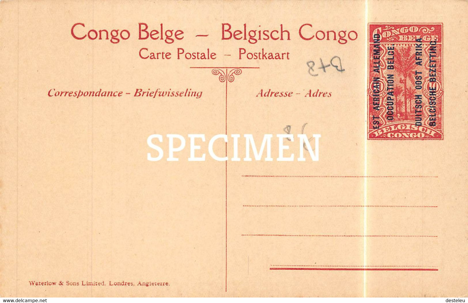 Est Africain Allemand - Porteurs Au Repos - Ruanda Tanzania ? - Congo Belge -  10 Centimes Stamp - Ruanda-Urundi