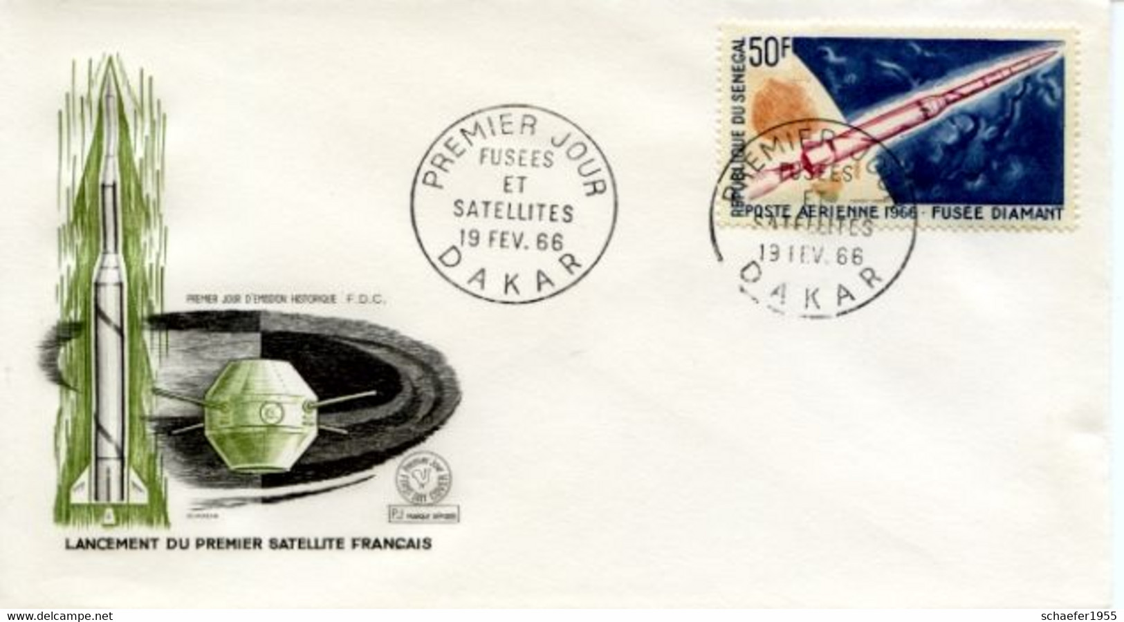 Senegal 1966 FDC + Stamp Satelite D1 - Africa