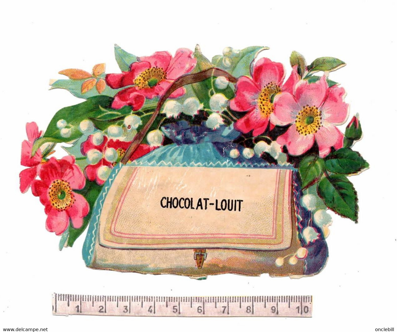 Bordeaux Gironde Publicité Chocolat Louit 2 Chromos Et  1découpi 1900 état Très Bon - Fiori