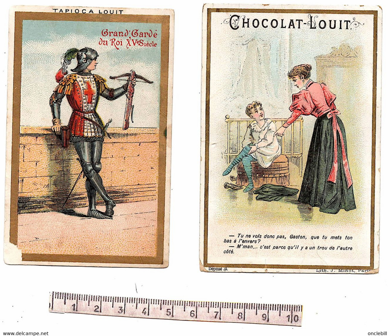 Bordeaux Gironde Publicité Chocolat Louit 2 Chromos Et  1découpi 1900 état Très Bon - Fiori