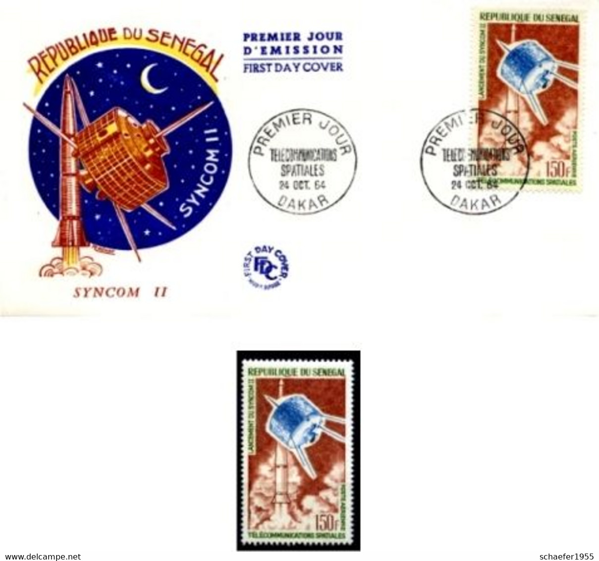 Senegal 1964 FDC + Stamp Telecommunication Syncom II - Africa