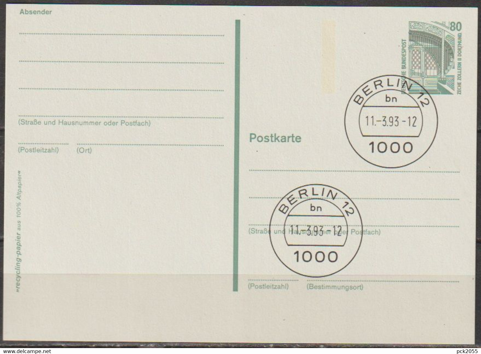 BRD Ganzsache 1993 Mi-Nr. P 150 Tagesstempel Berlin12 Bn 11.3.1993-12 (PK 325 )günstige Versandkosten - Postkarten - Gebraucht