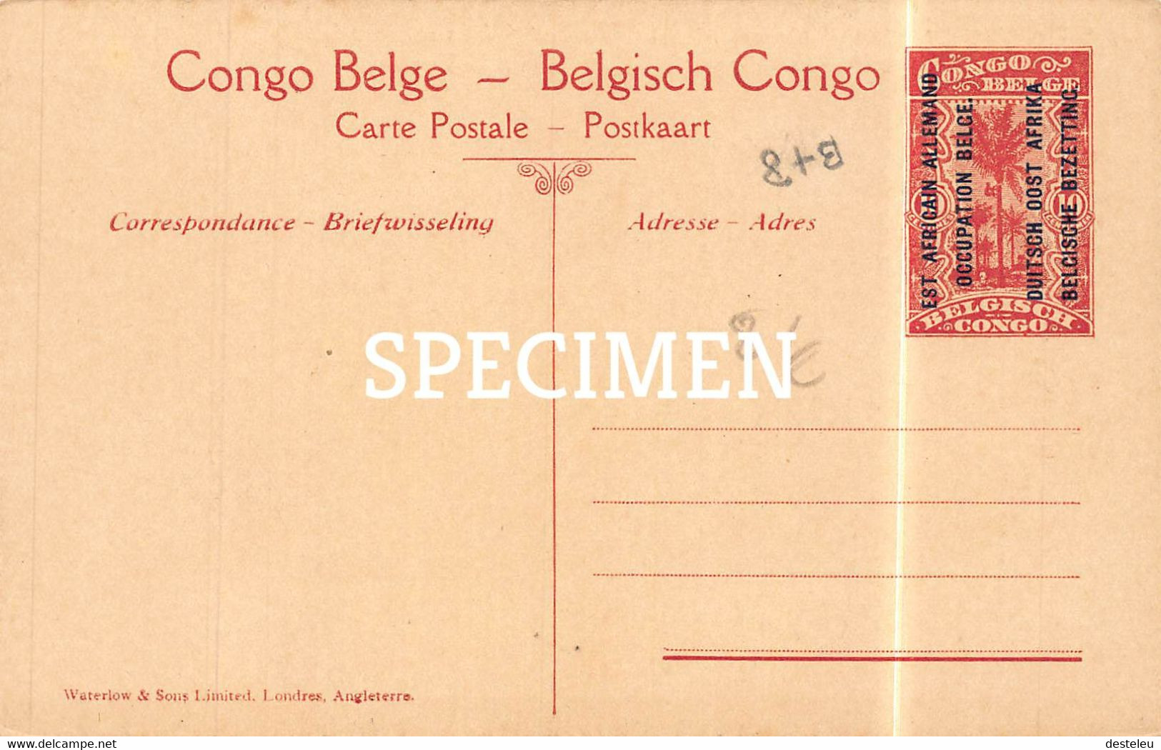 Est Africain Allemand - Un Camp Dans Le Ruanda Congo Belge - 10 Centimes Stamp - Ruanda Urundi