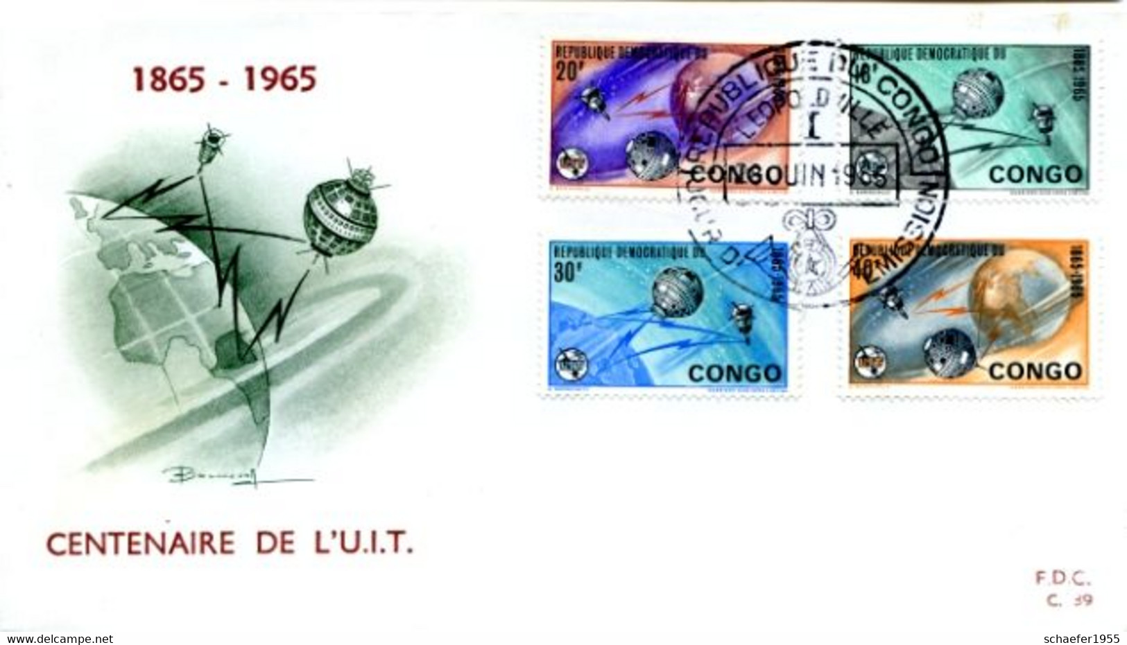 Kongo, Congo 1965 2x FDC + Stamps UIT - Africa