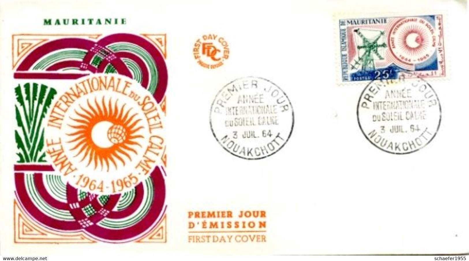 Mauritanie, Mauretanien 1964 FDC + Stamp Soleil Calme - Afrika