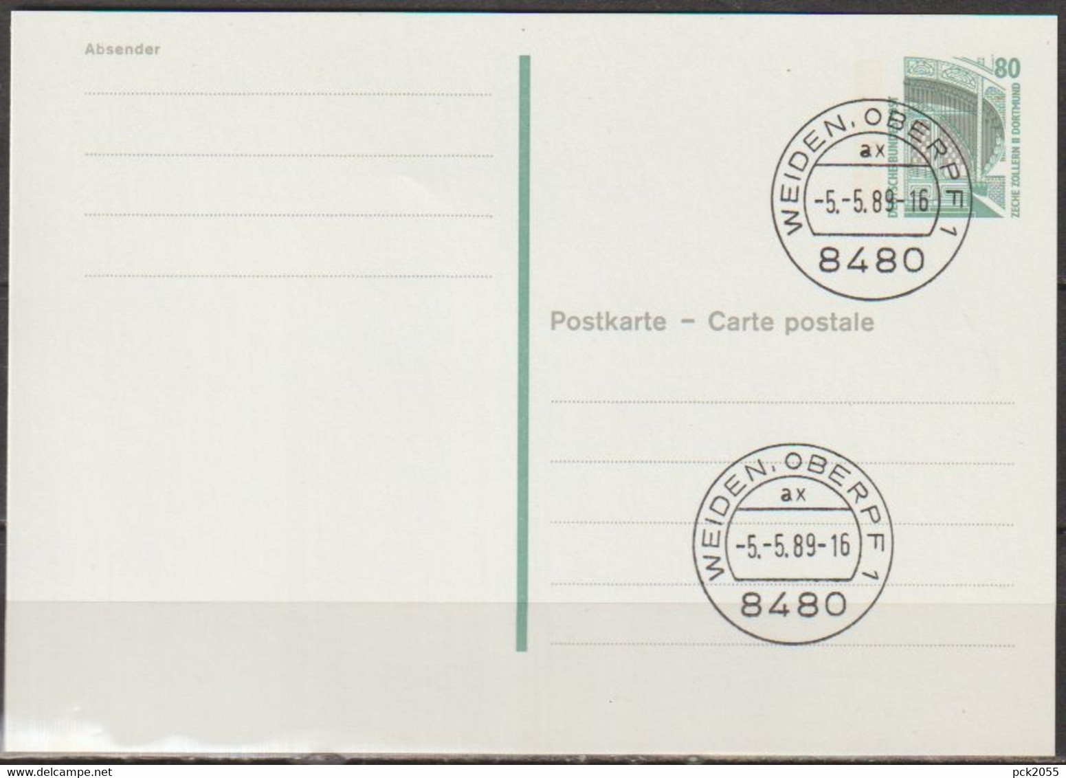 BRD Ganzsache 1989 Mi-Nr. P 142 Tagesstempel WEIDEN OBERPF1 Ax 5.5.89-16 (PK 334 )günstige Versandkosten - Postkarten - Gebraucht