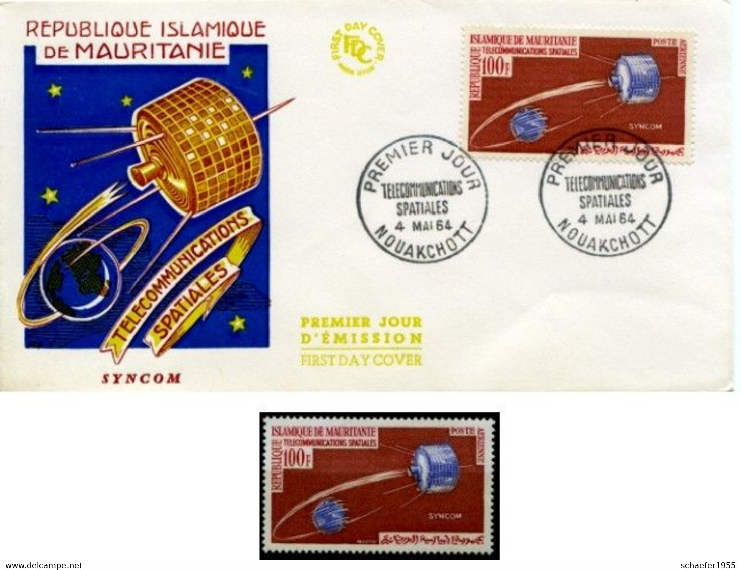 Mauritanie, Mauretanien 1965 FDC + Stamp Syncom II - Afrique