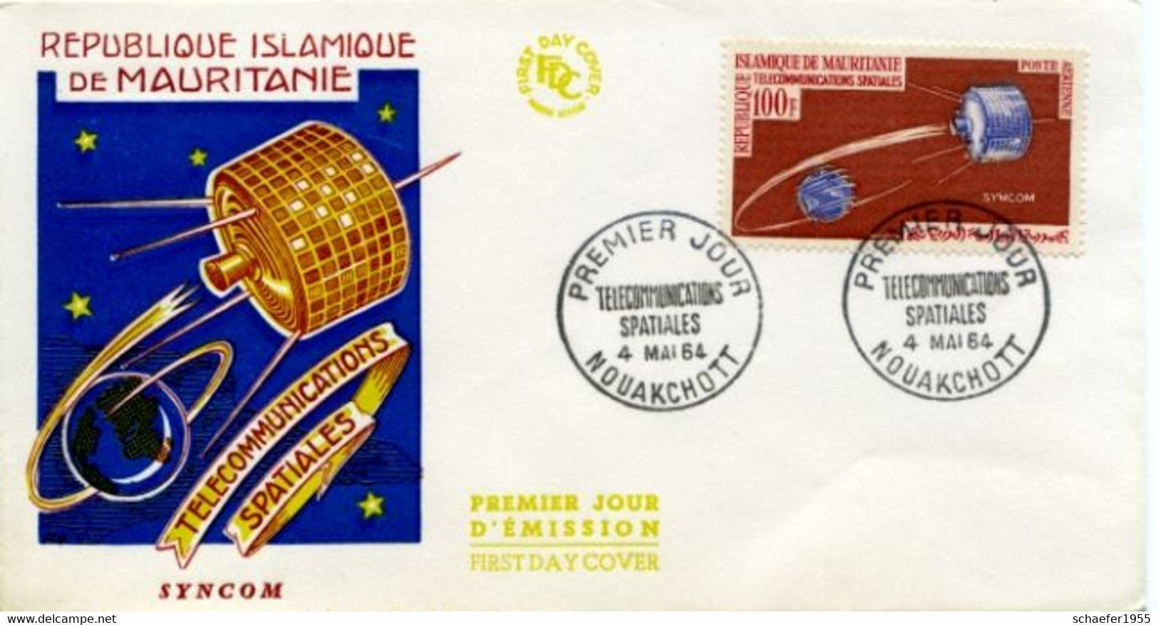 Mauritanie, Mauretanien 1965 FDC + Stamp Syncom II - Afrika