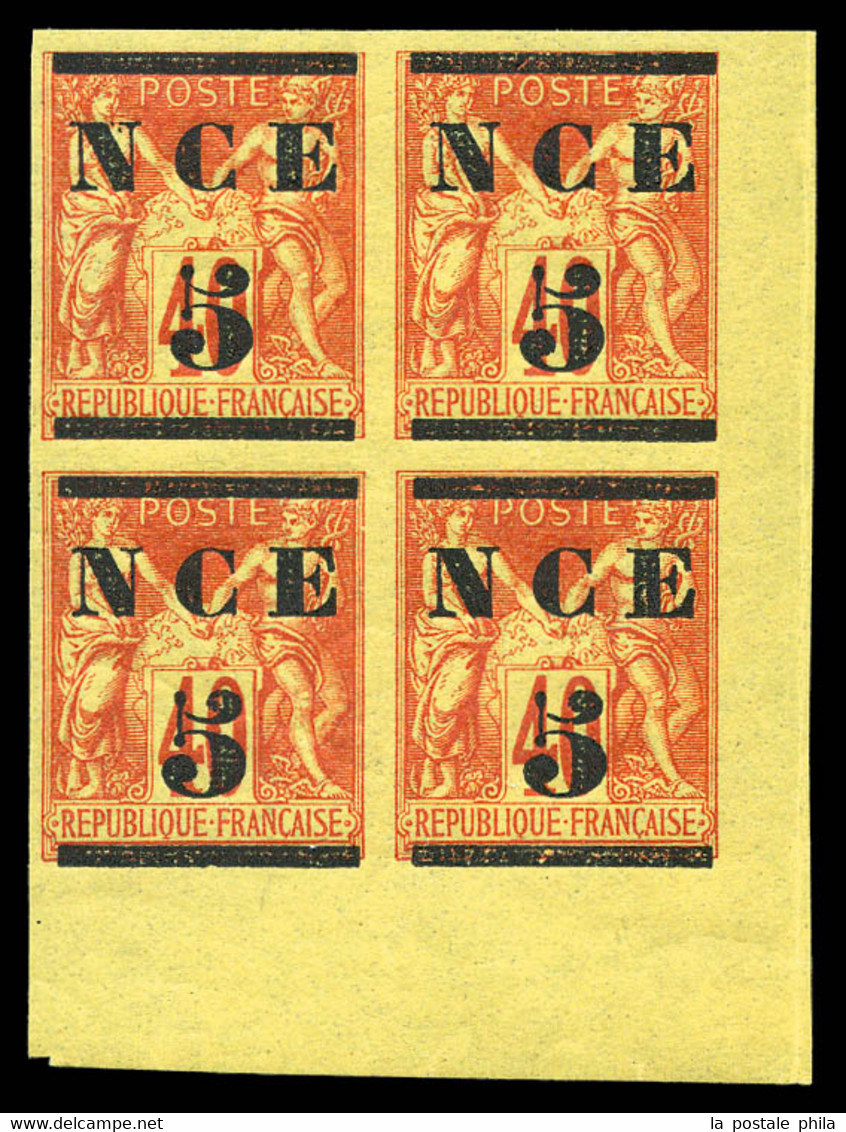 ** N°2, 5 Sur 40c Rouge En Bloc De Quatre Coin De Feuille. Fraîcheur Postale. SUPERBE. R.R. (signé/certificat)  Qualité: - Ongebruikt