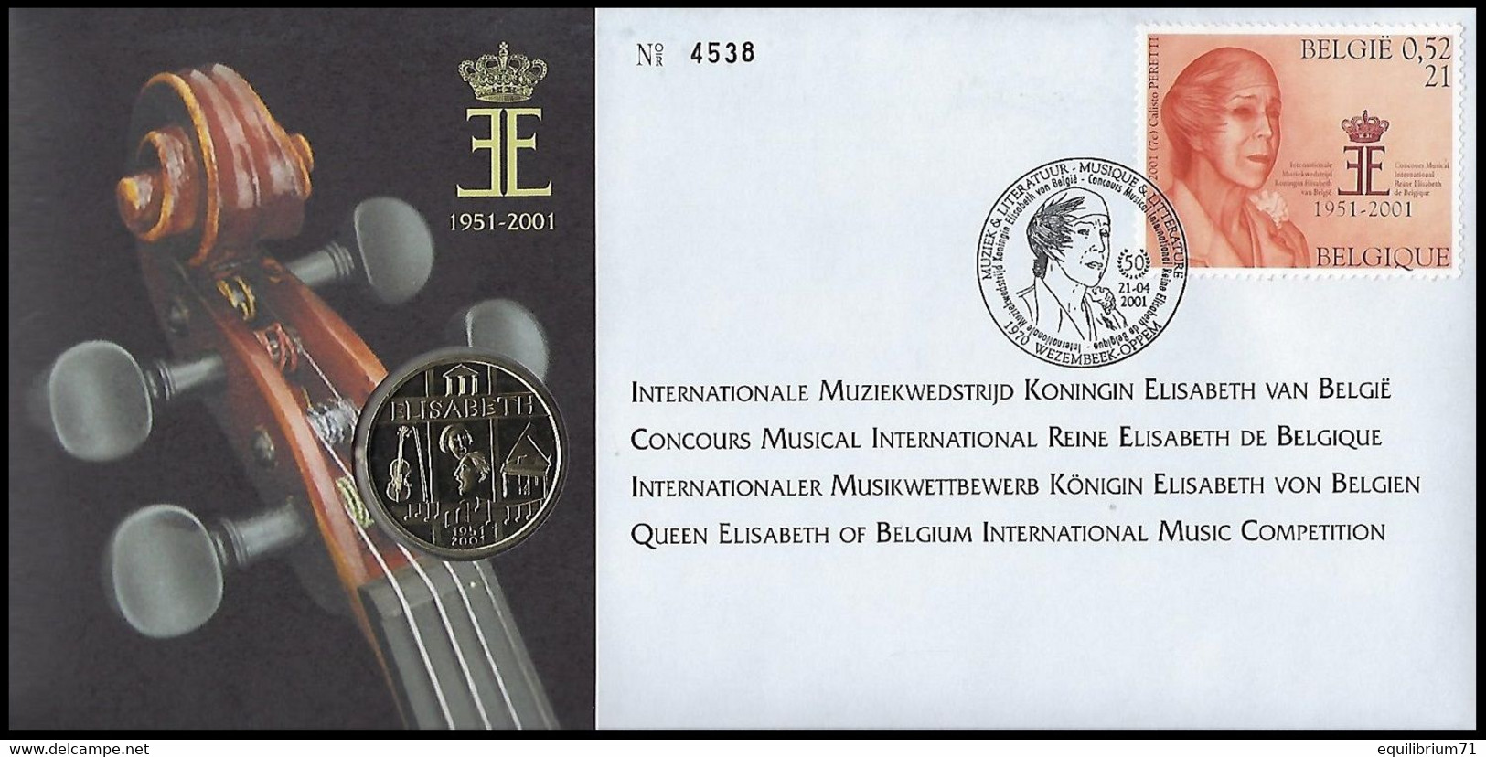 NUMISLETTER 2992°(BL90) - Concours Reine Elisabeth / Koningin Elisabethwedstrijd - BELGIQUE / BELGIË - Numisletters