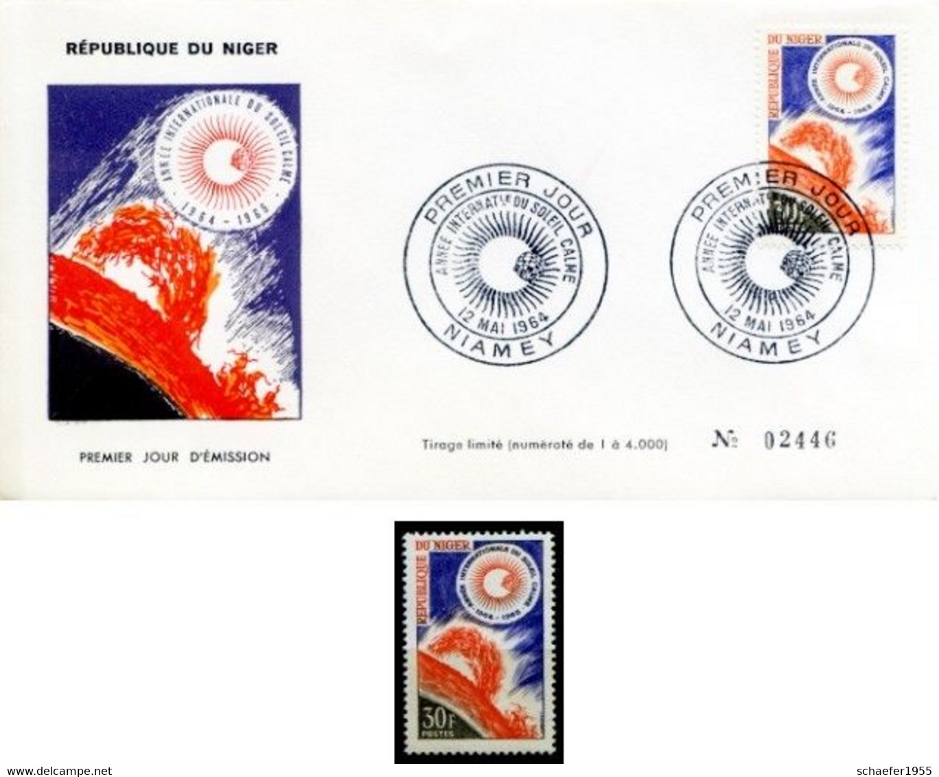Niger, Nigeria 1964 FDC + Stamp Soleil Calme - Africa