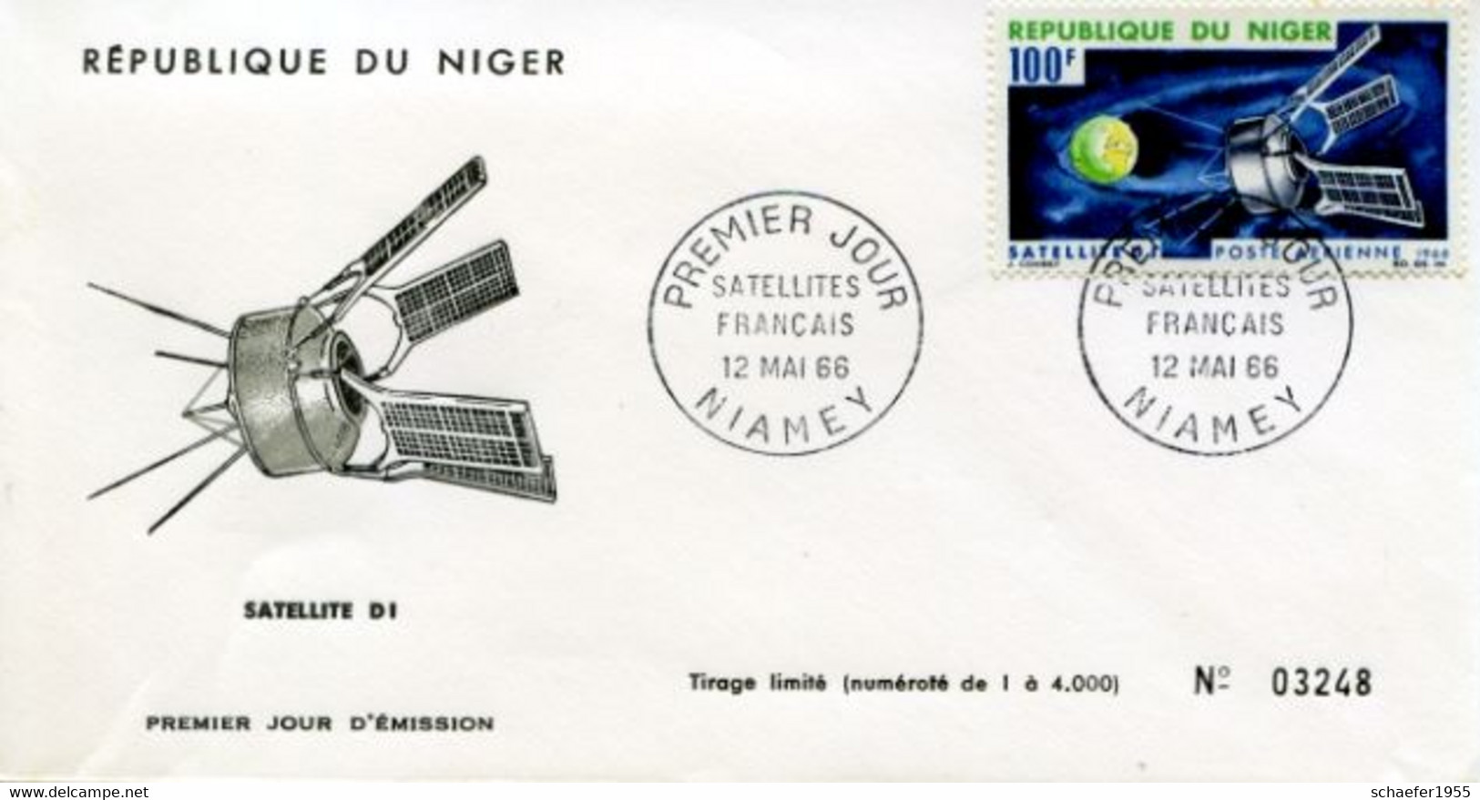 Niger, Nigeria 1966 4x FDC Satelites - Afrika
