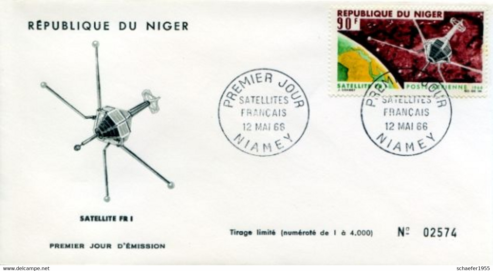 Niger, Nigeria 1966 4x FDC Satelites - Africa