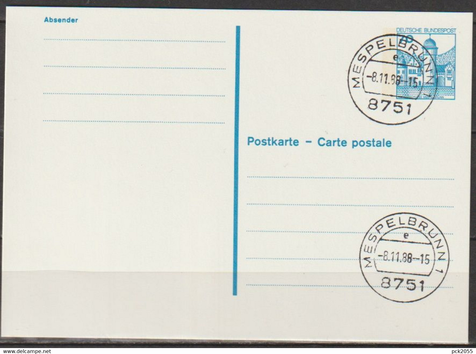 BRD Ganzsache 1982 Mi-Nr. P 136II Tagesstempel MESPELBRUNN  E 8.11.88-15 (PK 343 )günstige Versandkosten - Postkarten - Gebraucht