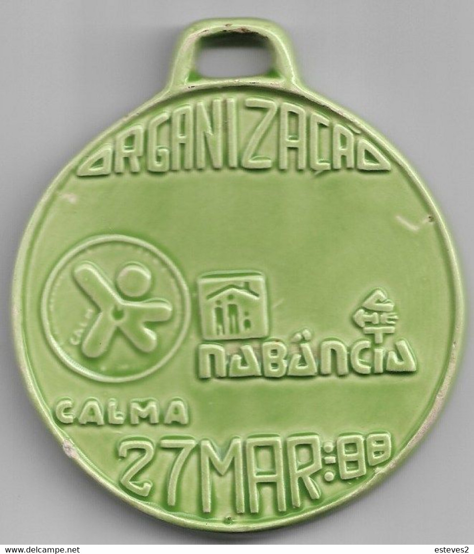 Athletics , Long Distance Running ,  Ceramic Medal 8cm , 3 LÉGUAS DO NABÃO 1988 , TOMAR , NABÂNCIA , CALMA - Athlétisme