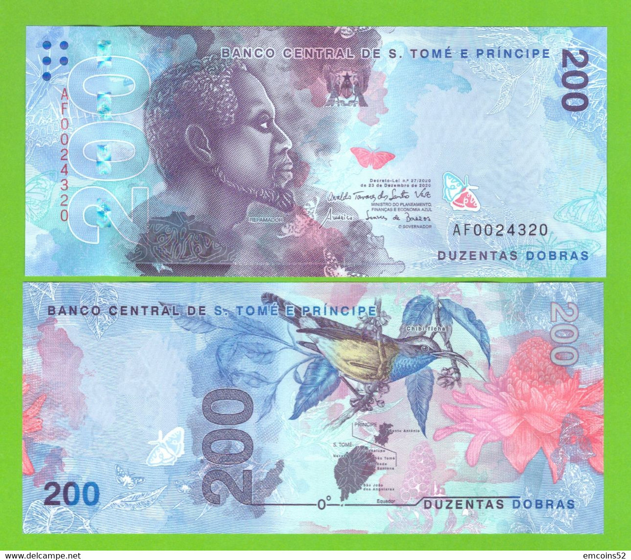 SAO TOME & PRINCIPE 200 DOBRAS 2020/2021  P-W81  UNC - Sao Tomé Et Principe