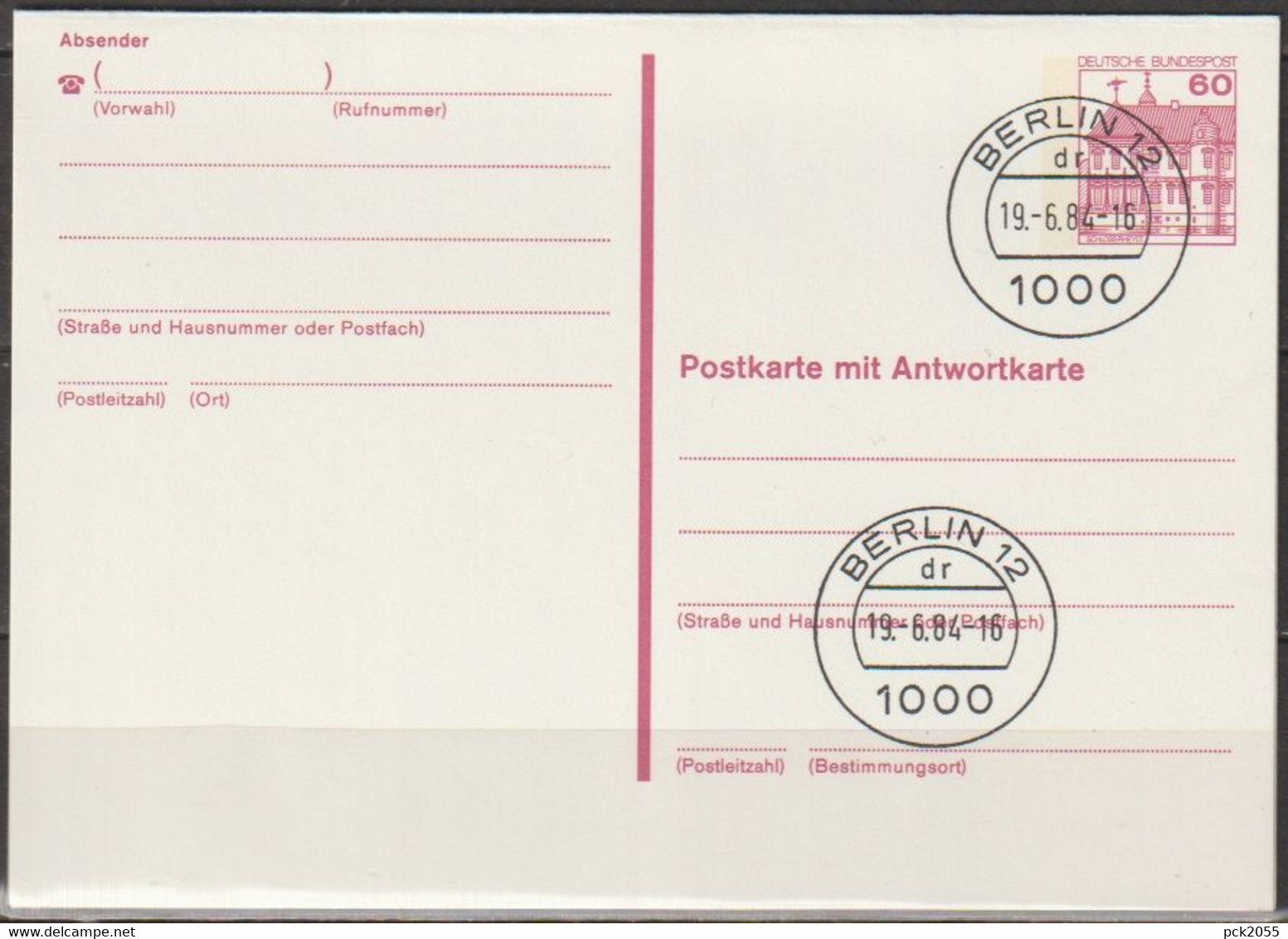 BRD Ganzsache 1984 Mi-Nr. P 137II Tagesstempel BERLIN 12  Dr 19.6.84-16 (PK 346 )günstige Versandkosten - Postkarten - Gebraucht