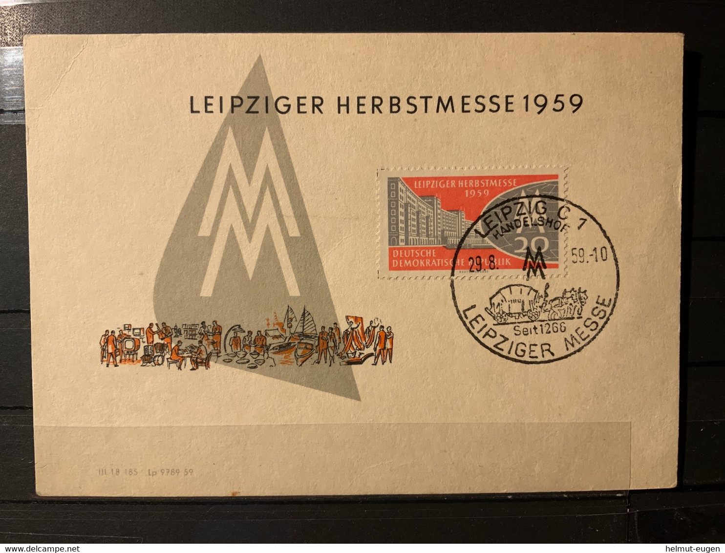MiNr. 712 Deutschland Deutsche Demokratische Republik 1959, 17. Aug. Leipziger Herbstmesse.  Deutschendorf; Odr. DWD (51 - 1st Day – FDC (sheets)