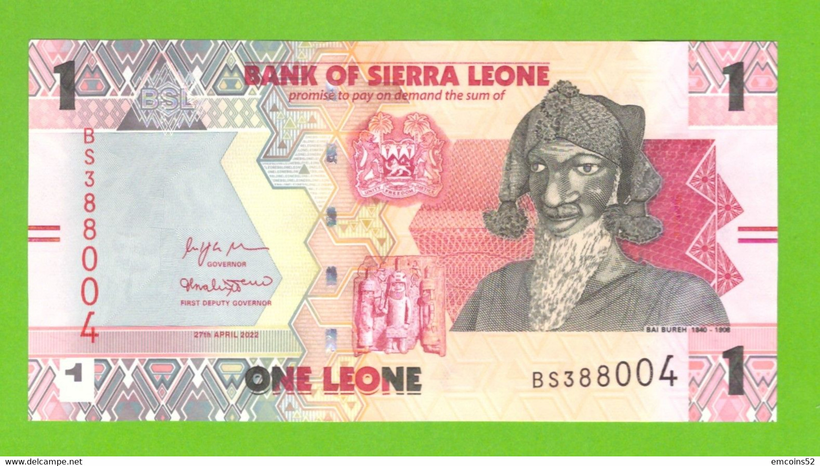 SIERRA LEONE 1 LEONE 2022  P-34  UNC  NEW!!!!! - Sierra Leone