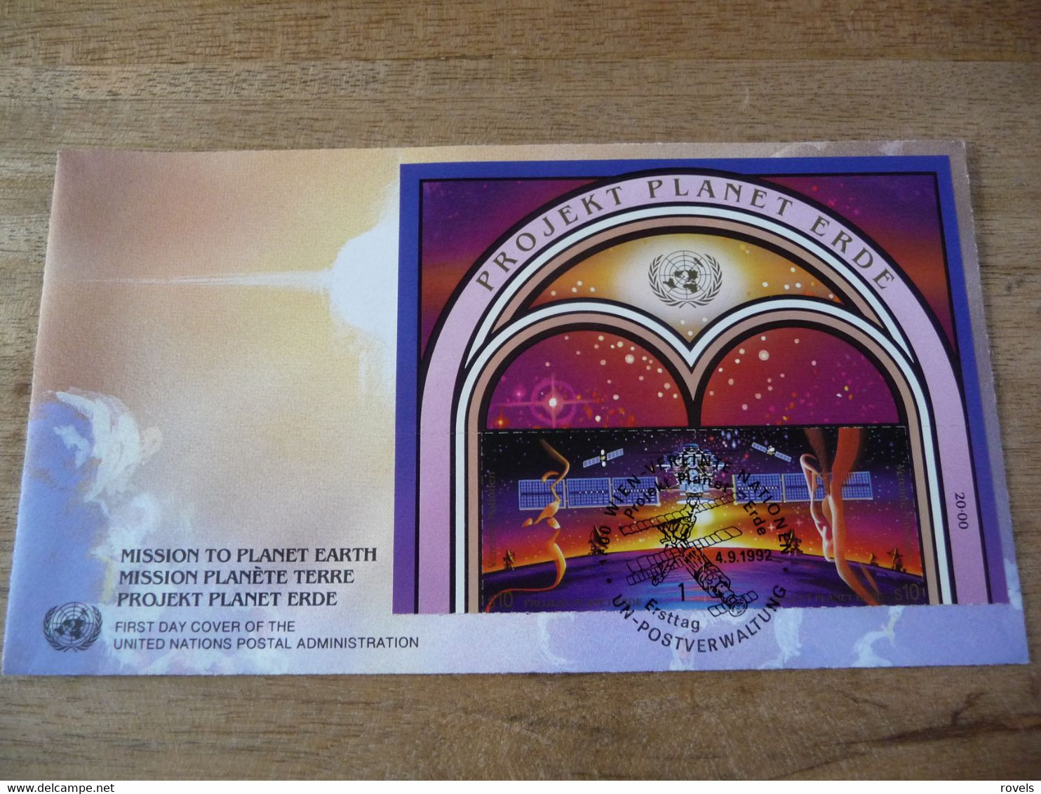 (7) UNITED NATIONS -ONU - NAZIONI UNITE - NATIONS UNIES *  FDC 1992 * Mission Earth,Space - Covers & Documents